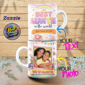 Mug Best Auntie Rainbow Crown Custom Photo Collage
