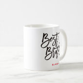 Mug Best Brother Black Script Typographie Rouge Nom Ca (Devant droit)