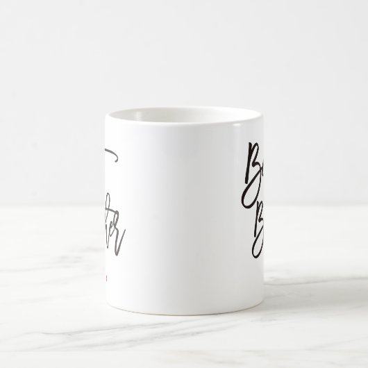 Mug Best Brother Black Script Typographie Rouge Nom Ca (Centre)