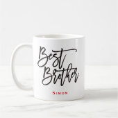 Mug Best Brother Black Script Typographie Rouge Nom Ca (Gauche)