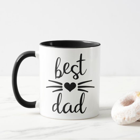 Mug Best Cat Papa Black (Avec donut)
