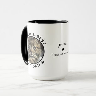 Mug Best Cat Papa Deux Photo Typographie moderne