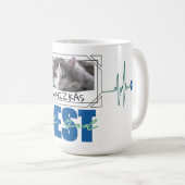 Mug Best Cat Papa hearbeat design moderne (Devant droit)