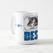 Mug Best Cat Papa hearbeat design moderne (Devant gauche)