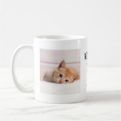 Mug Best Cat Papa | Texte manuscrit de deux photos (Gauche)
