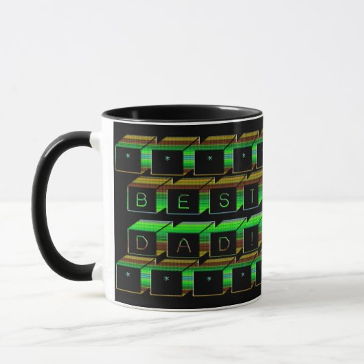 Mug Best Dad Block Text Green and Brown (Gauche)