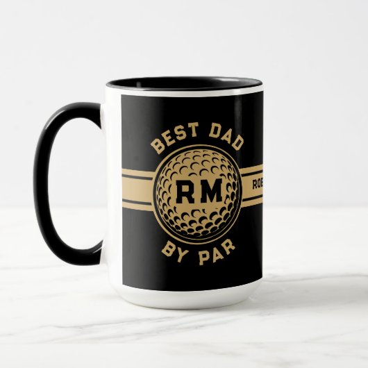 Mug Best Dad By Par Golf Ball Personalized  (Gauche)