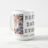 Mug BEST DAD EVER 2 Photos Personnalisées (Devant gauche)
