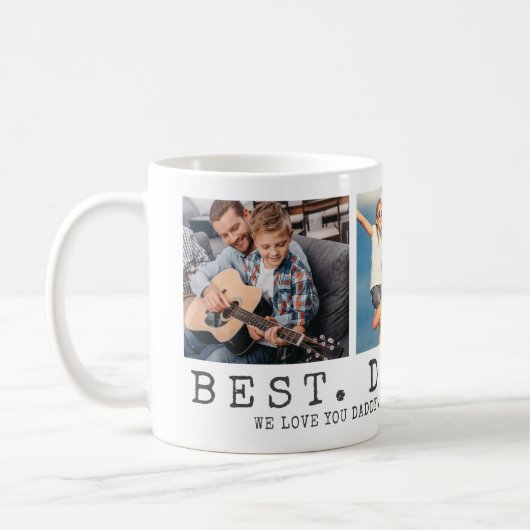 Mug BEST DAD EVER 3 Photos Personnalisées (Gauche)