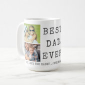 Mug BEST DAD EVER 4 Photos Personnalisées (Devant gauche)