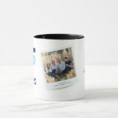 Mug Best Dad Ever Blue Happy Father's Day Custom Photo (Centre)