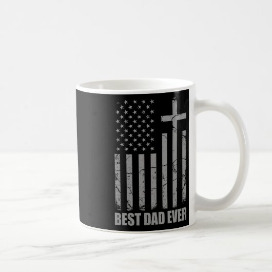 Mug Best Dad Ever Christian Patriotic Dad Usa Flag Fat (Droite)