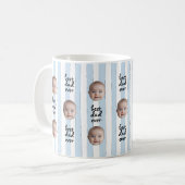 Mug Best Dad Ever Cute Stripes Baby Face Photo (Devant gauche)