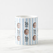 Mug Best Dad Ever Cute Stripes Baby Face Photo (Centre)