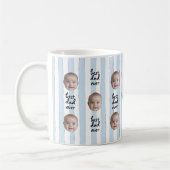 Mug Best Dad Ever Cute Stripes Baby Face Photo (Gauche)