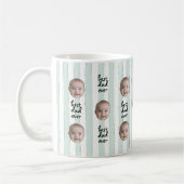 Mug Best Dad Ever Cute Stripes Baby Face Photo (Gauche)