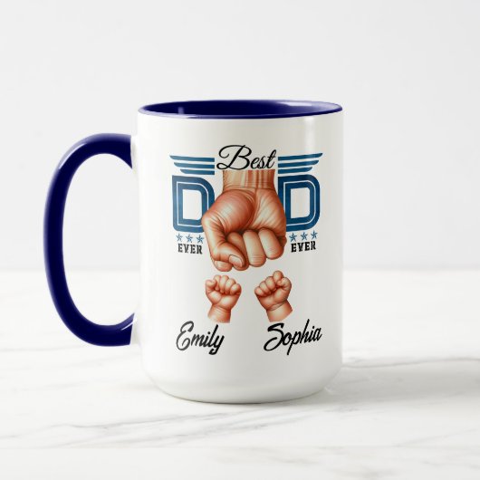 Mug Best Dad Ever Personalized | Custom Father’s Day (Gauche)
