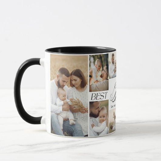 Mug Best Dad Ever Personalized Photo Collage keepsake (Gauche)