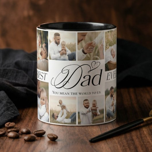 Mug Best Dad Ever Personalized Photo Collage keepsake