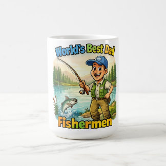 Mug Best Dad Fisherman by the Lake Funny Gift Idea