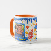 Mug Best Dad in the Galaxy Rocket Ship Photo Collage (Devant gauche)