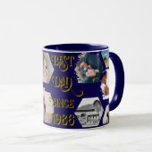 Mug "Best Dad Since" fotos y fecha personalizable (Devant droit)