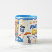 Mug Best Dad Star Custom Text & Photo Collage (Centre)