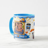 Mug Best Dad Star Custom Text & Photo Collage (Devant gauche)