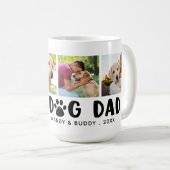 Mug BEST DOG DAD 4 Photo Collage Empreinte de patte (Devant droit)
