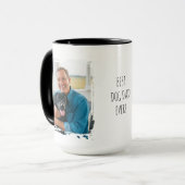 Mug Best Dog Dad Ever 2 Custom Photo Modern (Devant gauche)