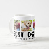 Mug BEST DOG Empreinte de patte photo Collage (Devant gauche)