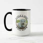 Mug Best Dog Mom Two Photo Typographie moderne (Gauche)