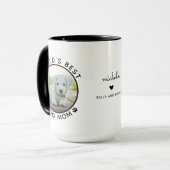 Mug Best Dog Mom Two Photo Typographie moderne (Devant gauche)