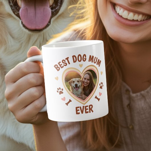 Mug Best Dog Mum Ever Photo Heart