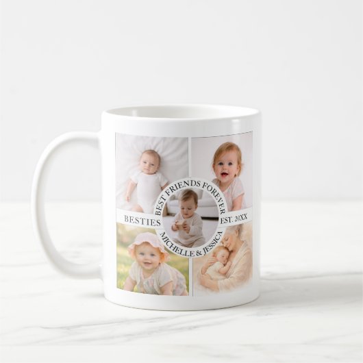 Mug Best Friends Ever Photo Collage | Custom Bestie (Gauche)