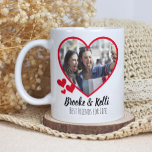 Mug Best Friends For Life Two Photo Heart
