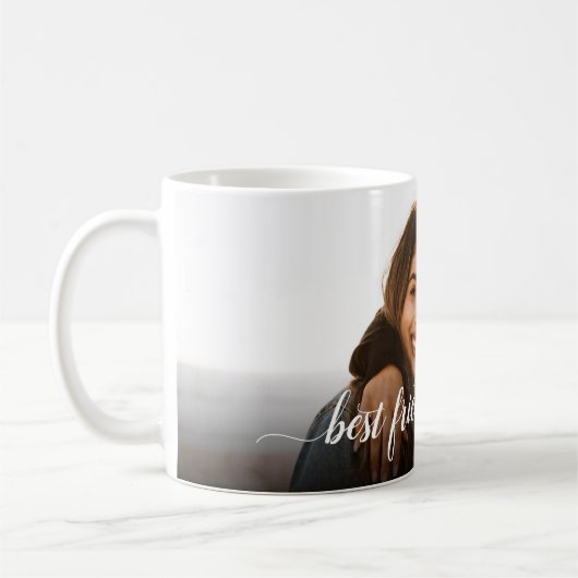 Mug Best Friends Forever Photo Élégant Script moderne (Gauche)