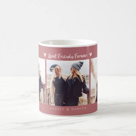 Mug Best Friends Forever Photo Multi Photo Pink (Centre)