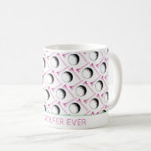 Mug Best Golfer Ever Golf Ball Tee rose vert classique (Devant droit)