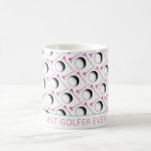 Mug Best Golfer Ever Golf Ball Tee rose vert classique (Centre)