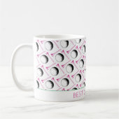 Mug Best Golfer Ever Golf Ball Tee rose vert classique (Gauche)