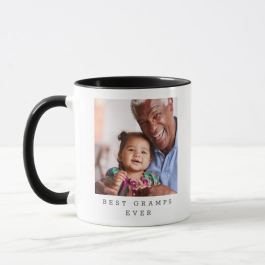 Mug Best Gramps Ever 2 Photo Personalized Grandfather (Gauche)