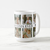 Mug Best Grandma Ever Photo Collage – Gift with Hearts (Devant droit)