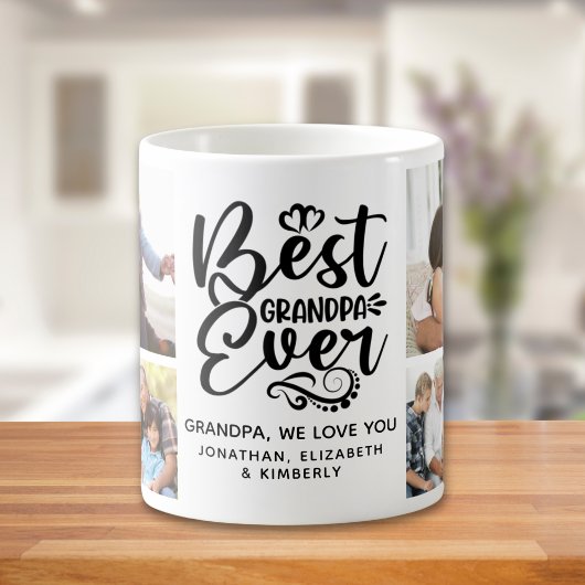 Mug Best Grandpa Ever Cute Photo Collage for Grandpa