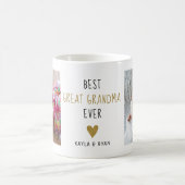 Mug Best Great Grandma Ever Grandkids 2 Photo Collage  (Centre)