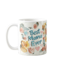 BEST MAMA EVER - Design floral 3d