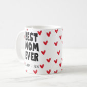 Mug Best Maman Ever Kids nomme la fête des mères (Devant gauche)