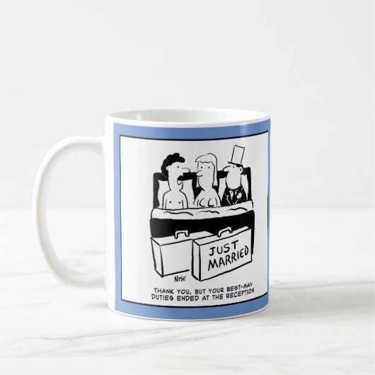 Mug Best Man est en Bed with Bride & Groom. (Gauche)