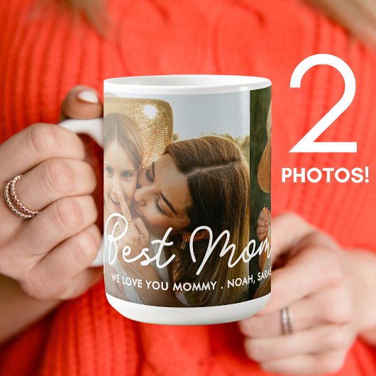 Mug Best Mom Ever 2 Photo Collage de photos Coeurs de 