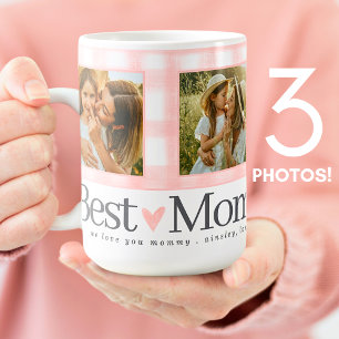 Mug Best Mom Ever 3 Photo Fête des mères En vichy Coeu